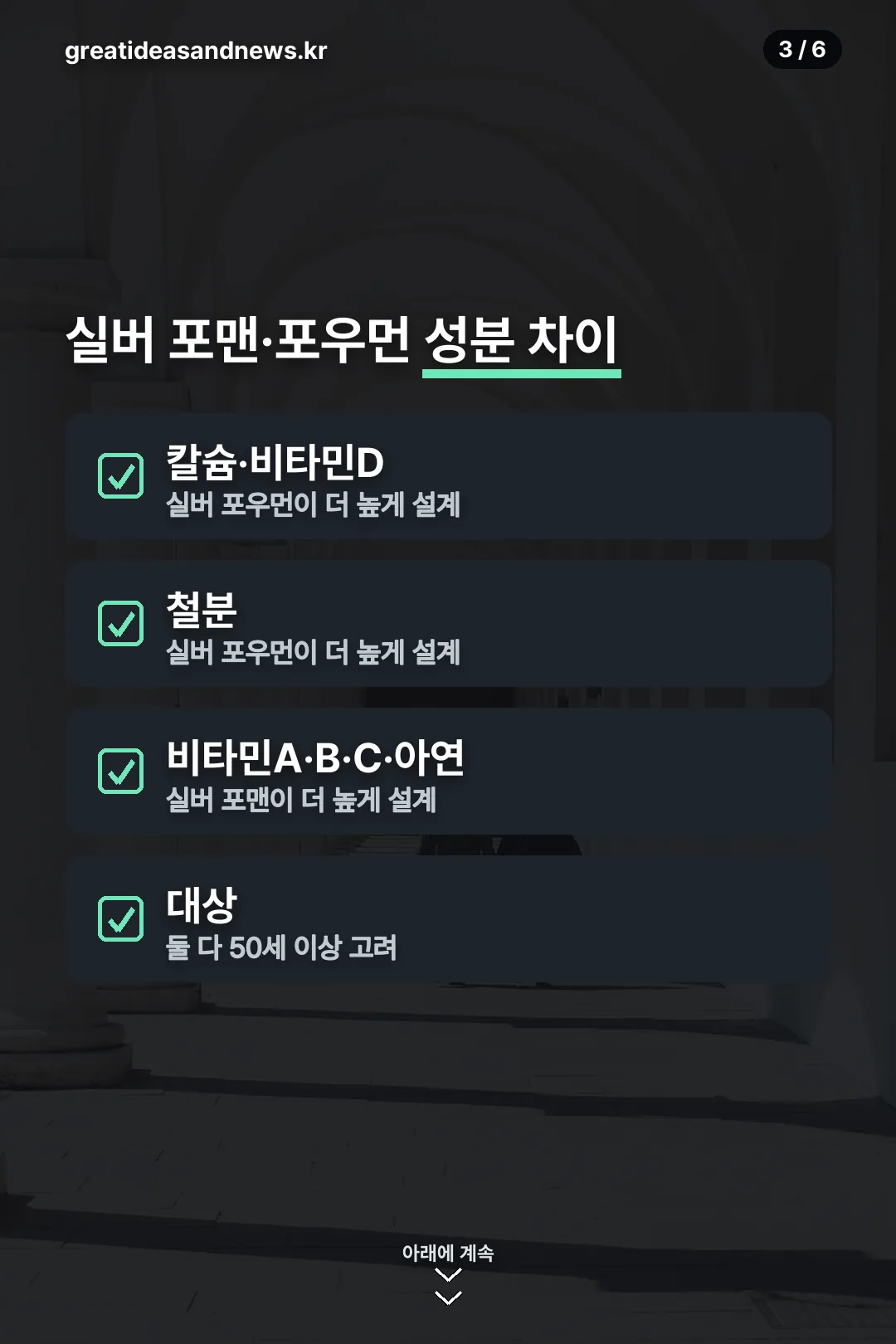 실버 포맨·포우먼 성분 차이