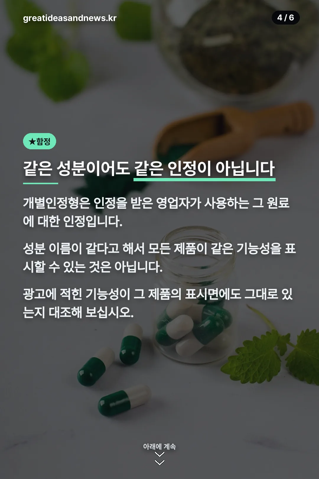같은 성분 다른 인정