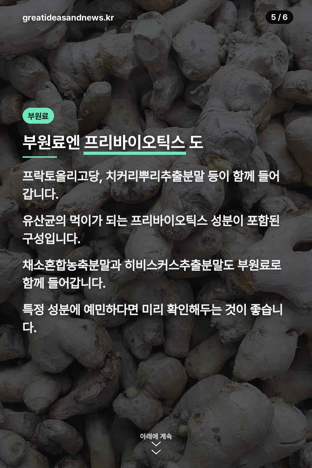 부원료 프리바이오틱스