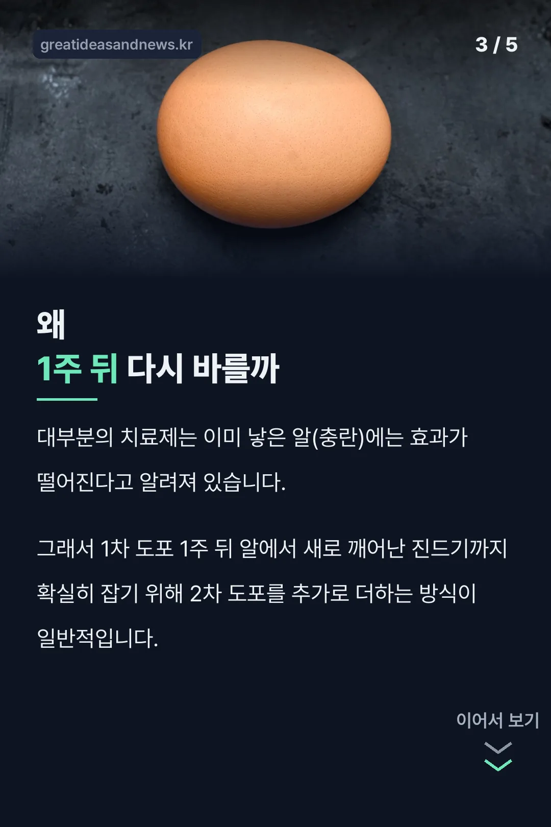 1주 뒤 재도포 이유