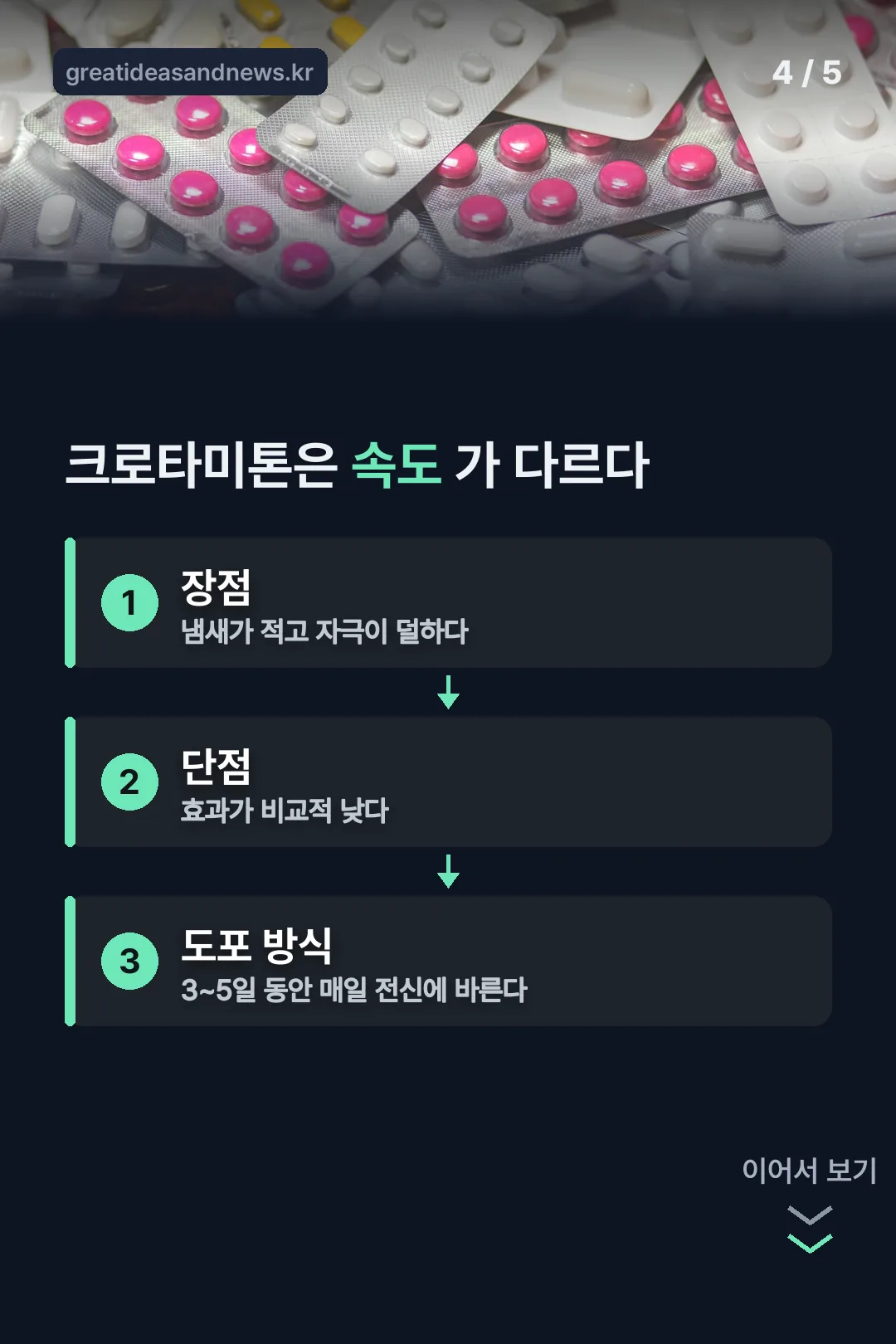 크로타미톤 도포 방식